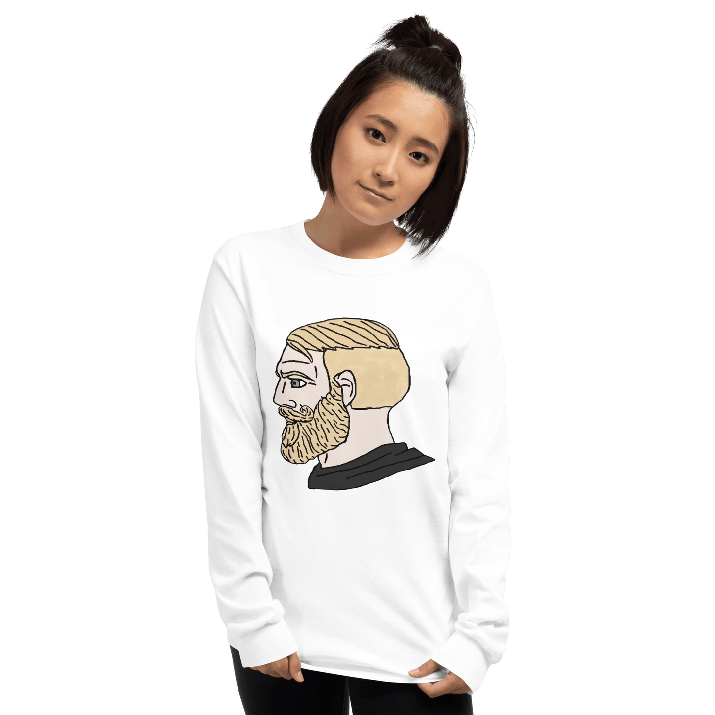 AuthRight Wojak Meme Long Sleeve T-Shirt Meme - Sport Grey | Shirtposting