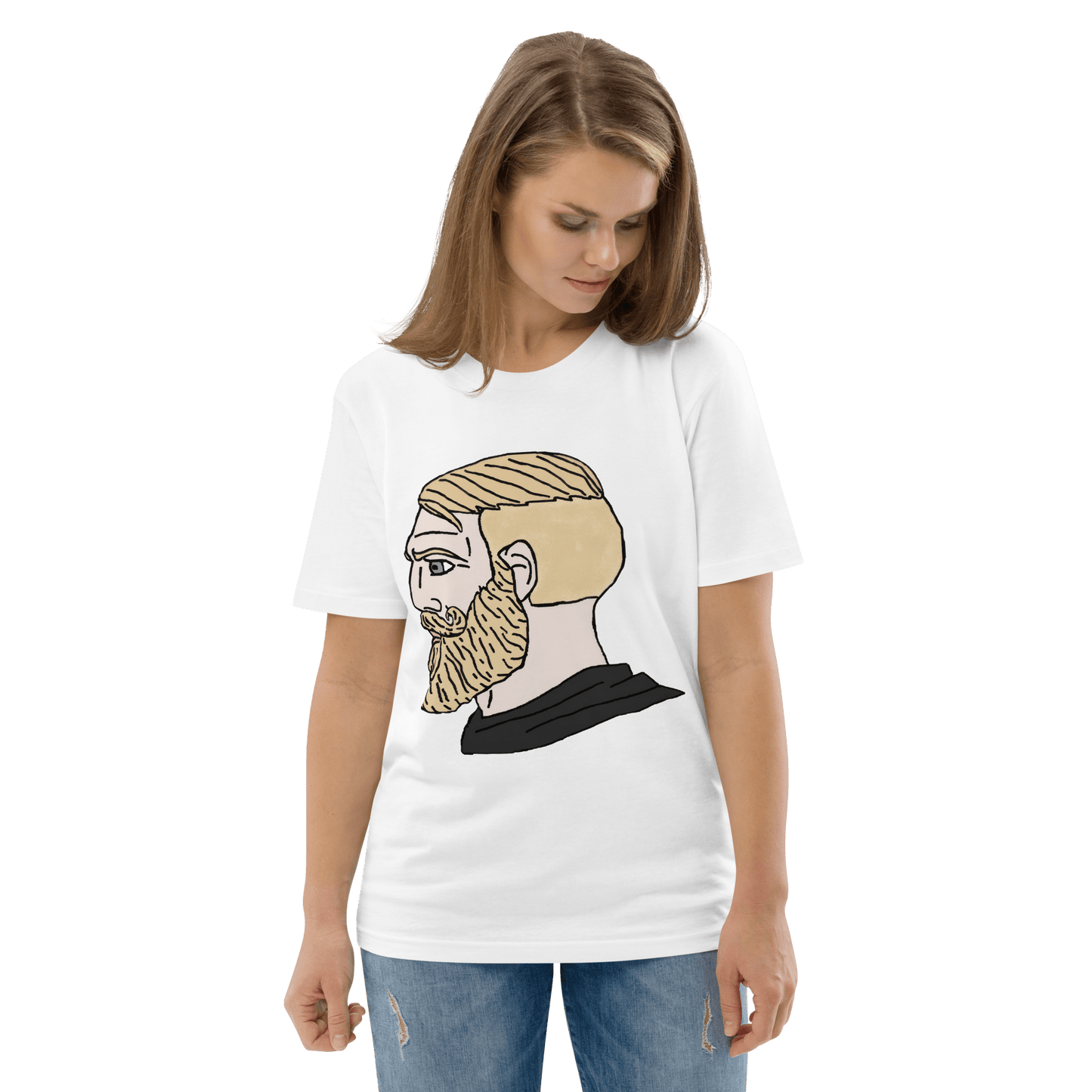 AuthRight Wojak Meme Premium Organic T-Shirt Meme - Dark Heather Grey | Shirtposting