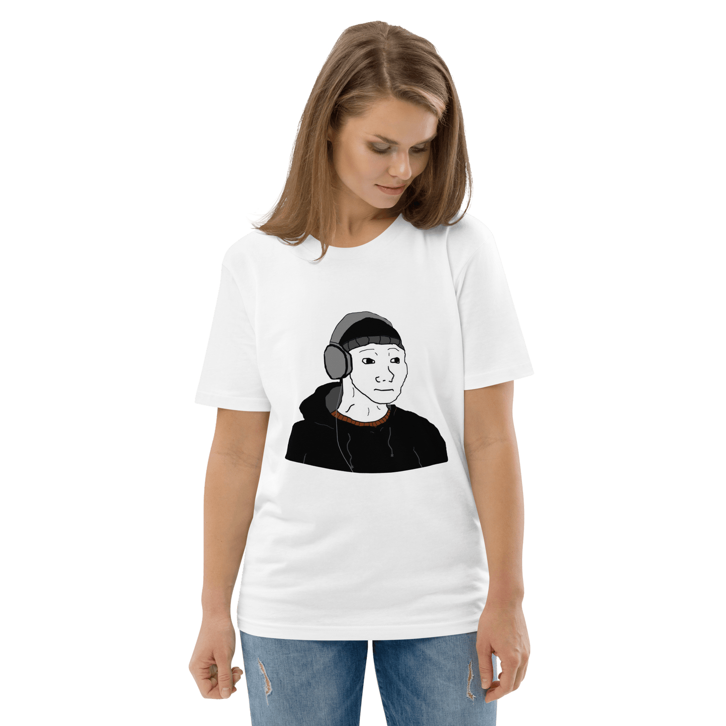 Doomer Wojak Premium Organic T-Shirt Meme - Dark Heather Grey | Shirtposting