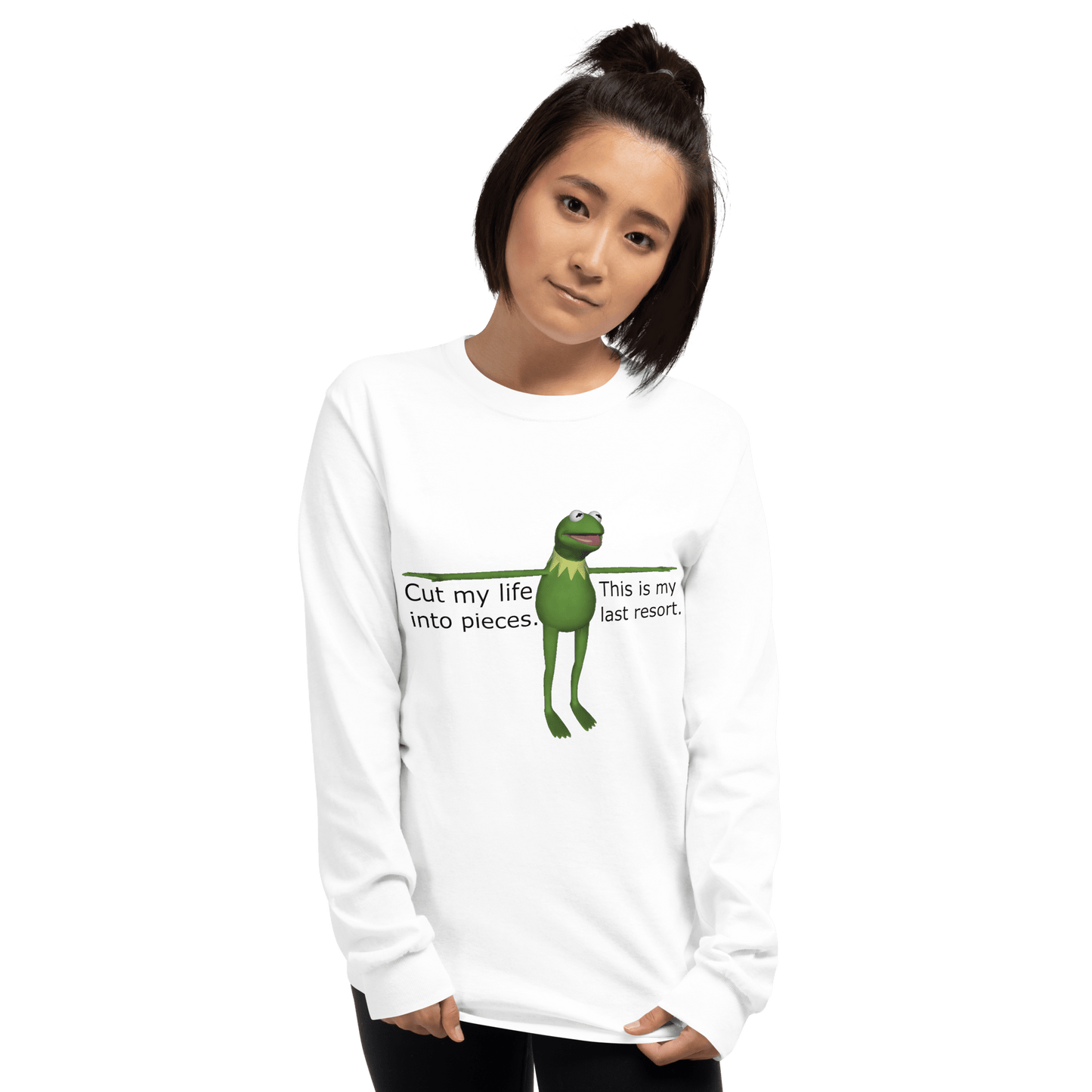 Frog Meme Long Sleeve T-Shirt Meme - Sport Grey | Shirtposting