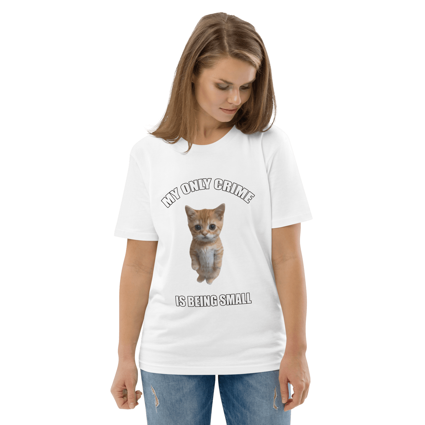 My Only Crime Is Being Small Premium Organic T-Shirt Meme - White | Shirtposting