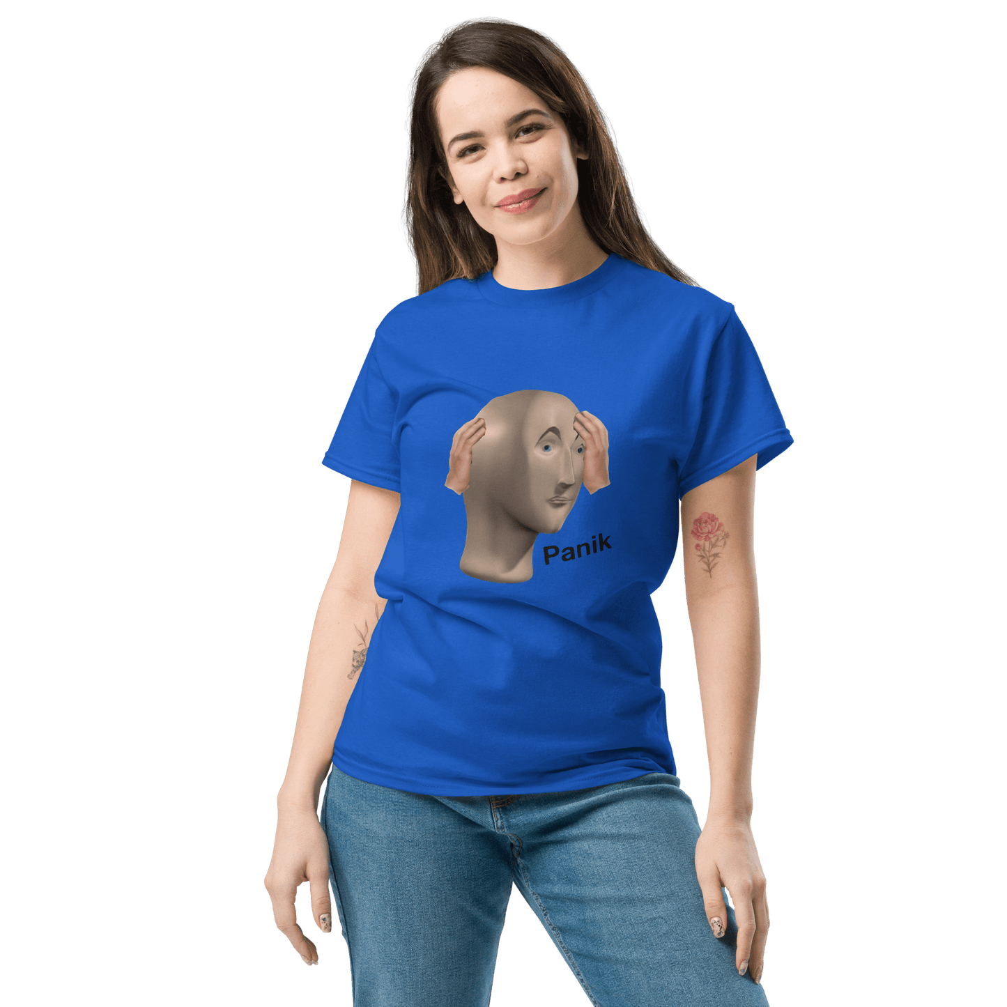 Panik Classic T-Shirt Meme - Royal | Shirtposting