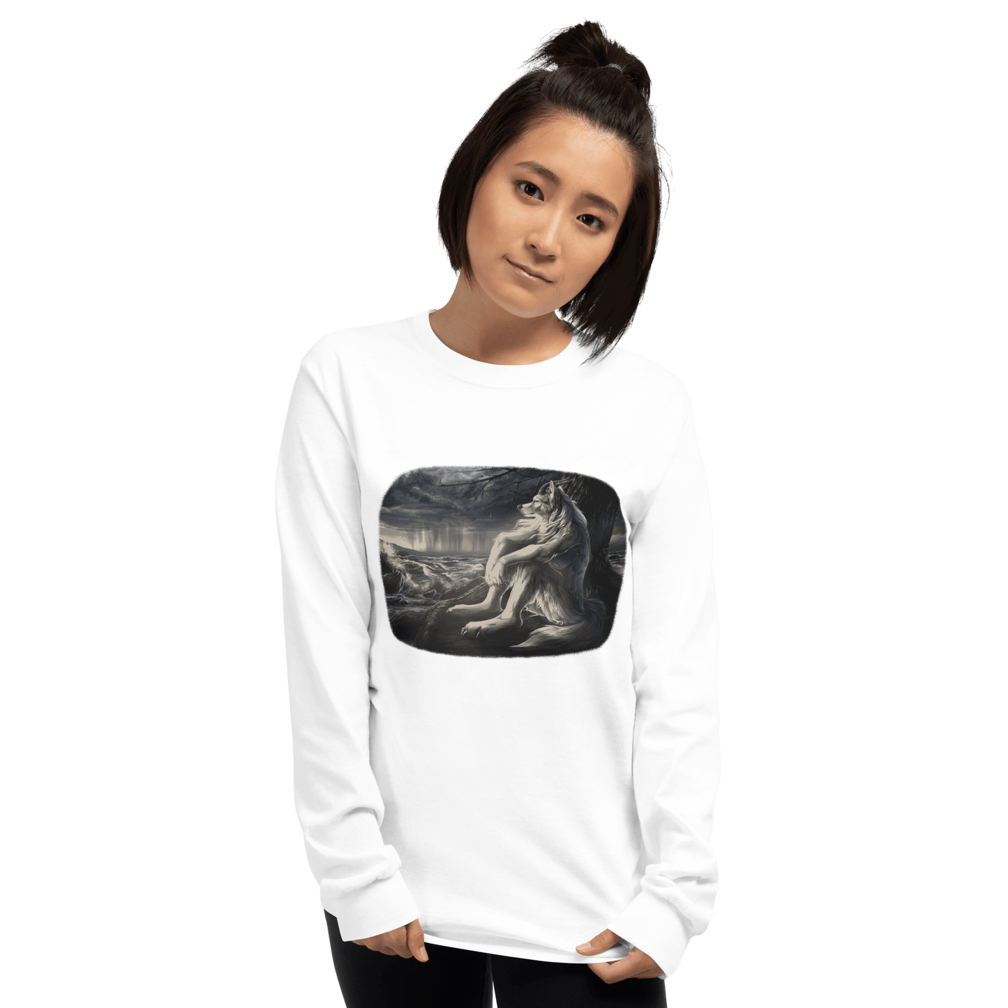 Sigma Wolf Long Sleeve T-Shirt Meme - Sport Grey | Shirtposting
