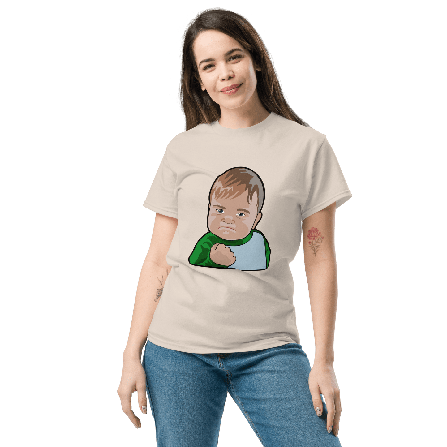 Success Kid Classic T-Shirt Meme - Ash | Shirtposting