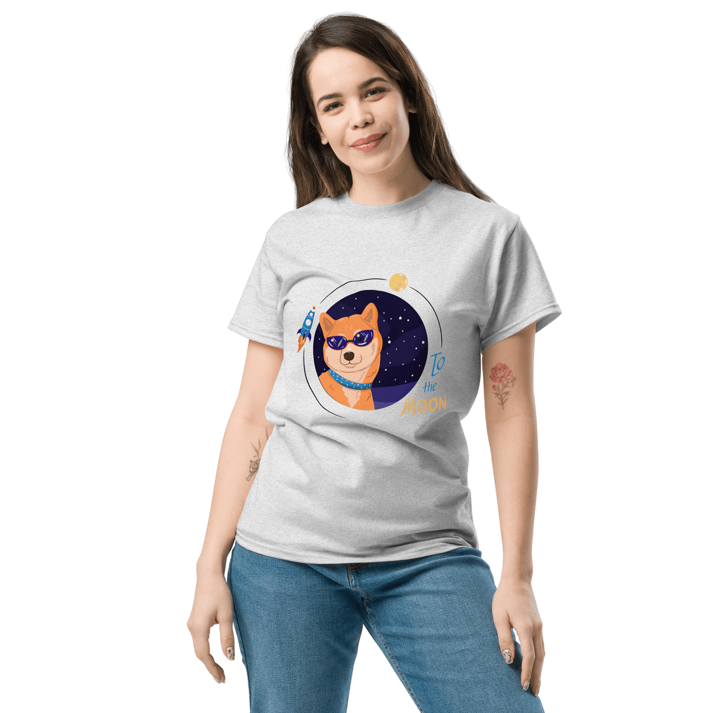 To The Moon Classic T-Shirt Meme - Ash | Shirtposting