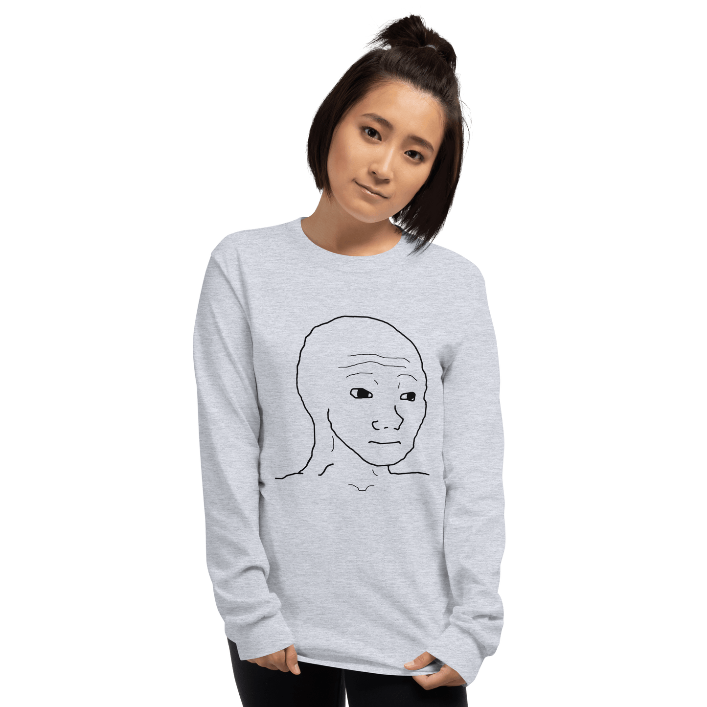 Wojak Long Sleeve T-Shirt Meme - Sand | Shirtposting