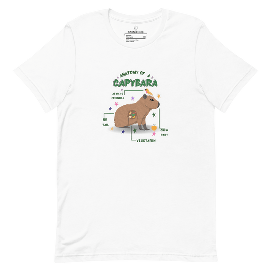 Anatomy of a Capybara Classic T-Shirt Meme - White | Shirtposting