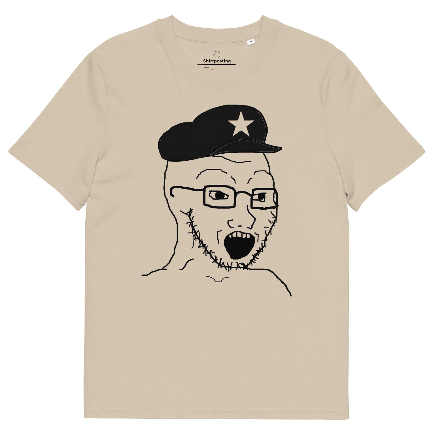 AuthLeft Wojak Meme Premium Organic T-Shirt Meme - Desert Dust | Shirtposting