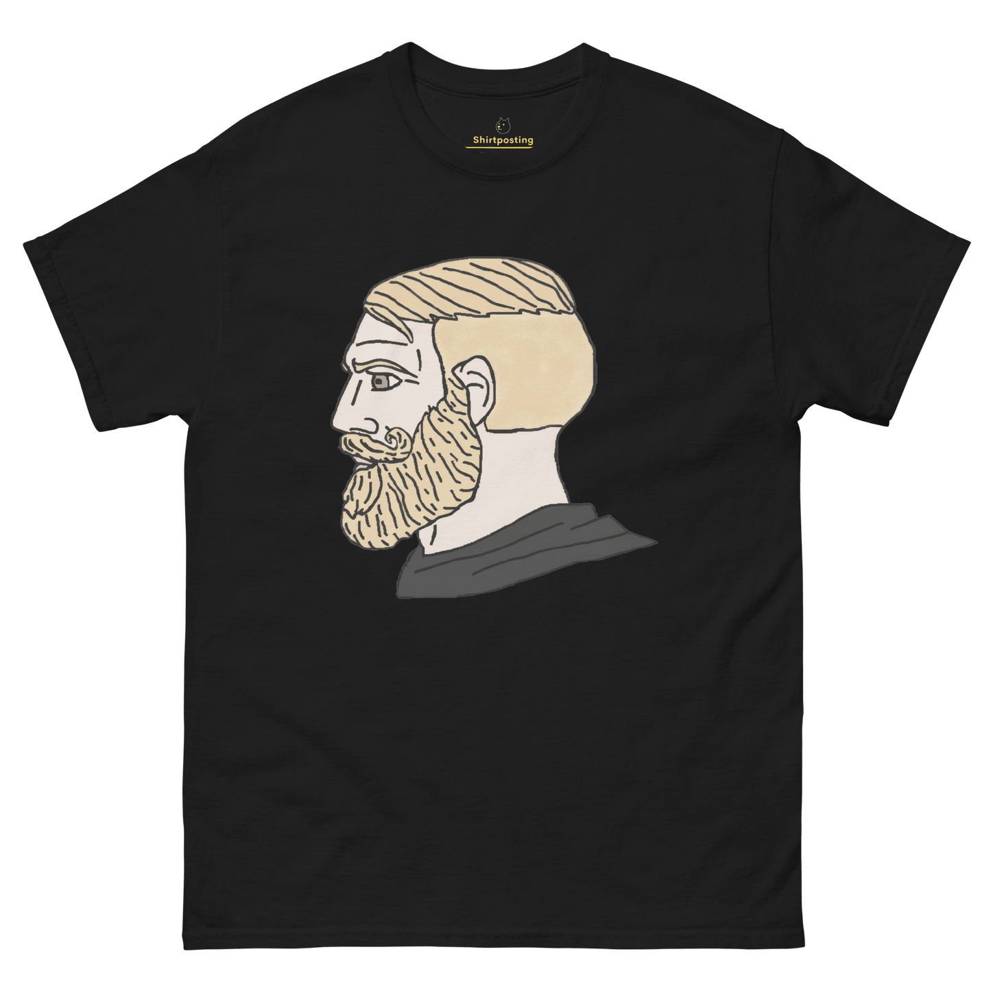 AuthRight Wojak Meme Classic T-Shirt Meme - Black | Shirtposting
