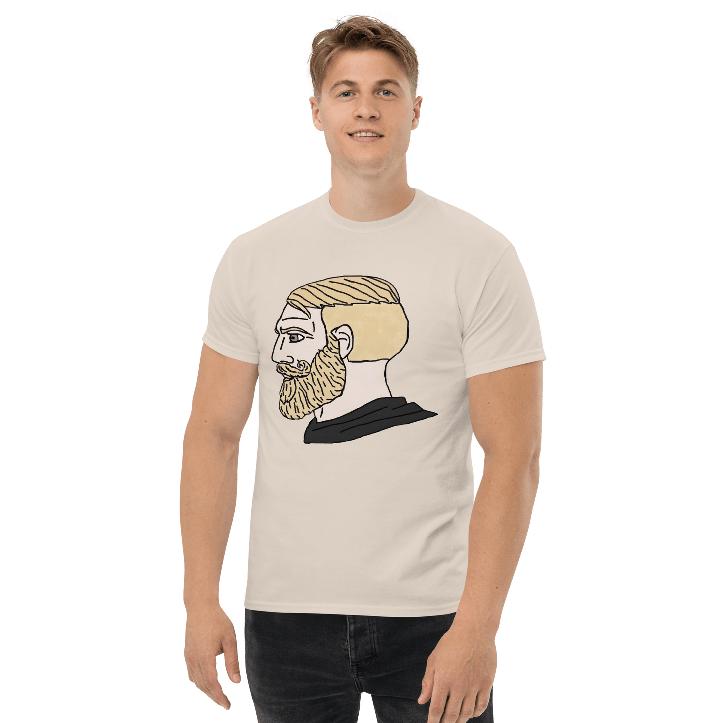 AuthRight Wojak Meme Classic T-Shirt Meme - Military Green | Shirtposting