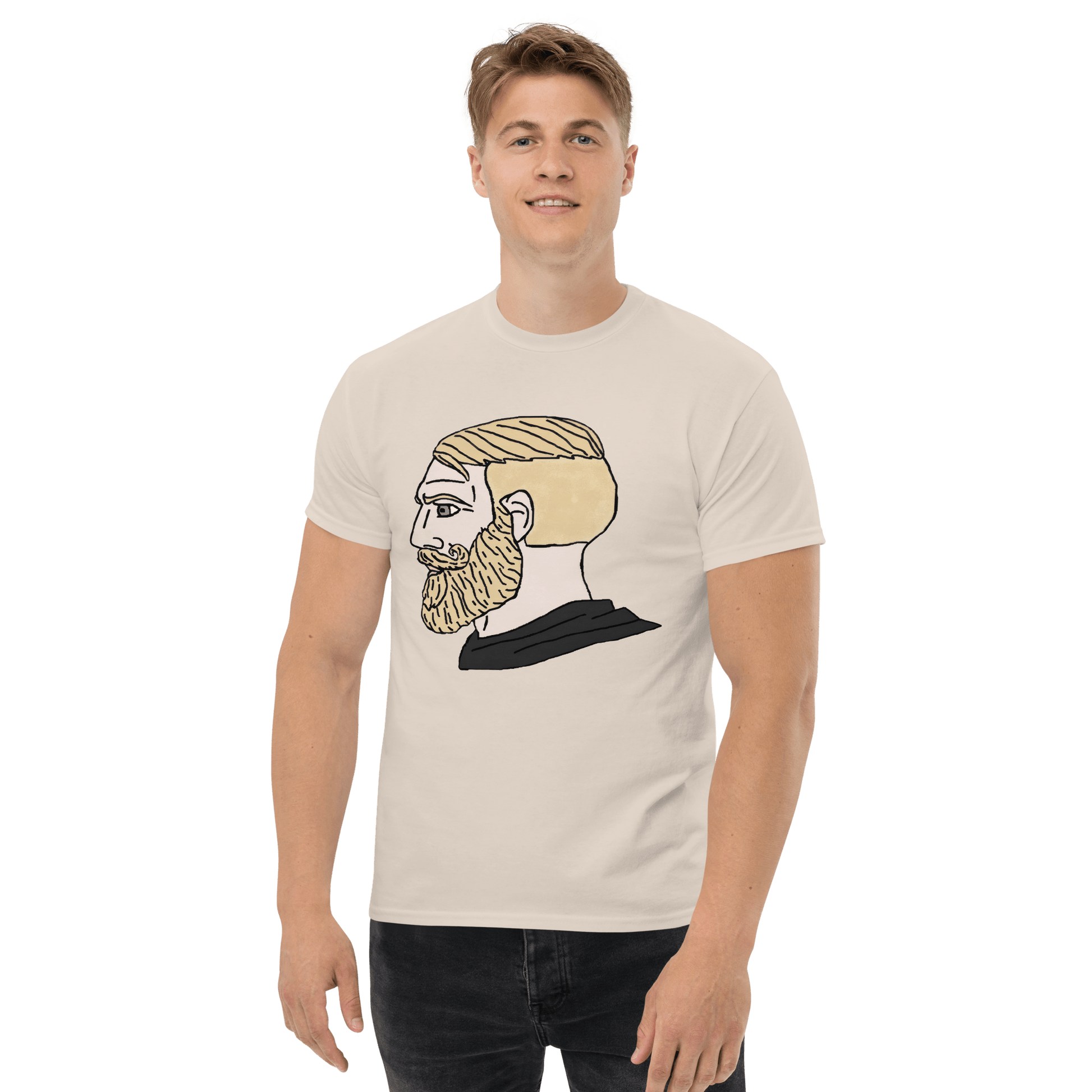 AuthRight Wojak Meme Classic T-Shirt Meme - Military Green | Shirtposting