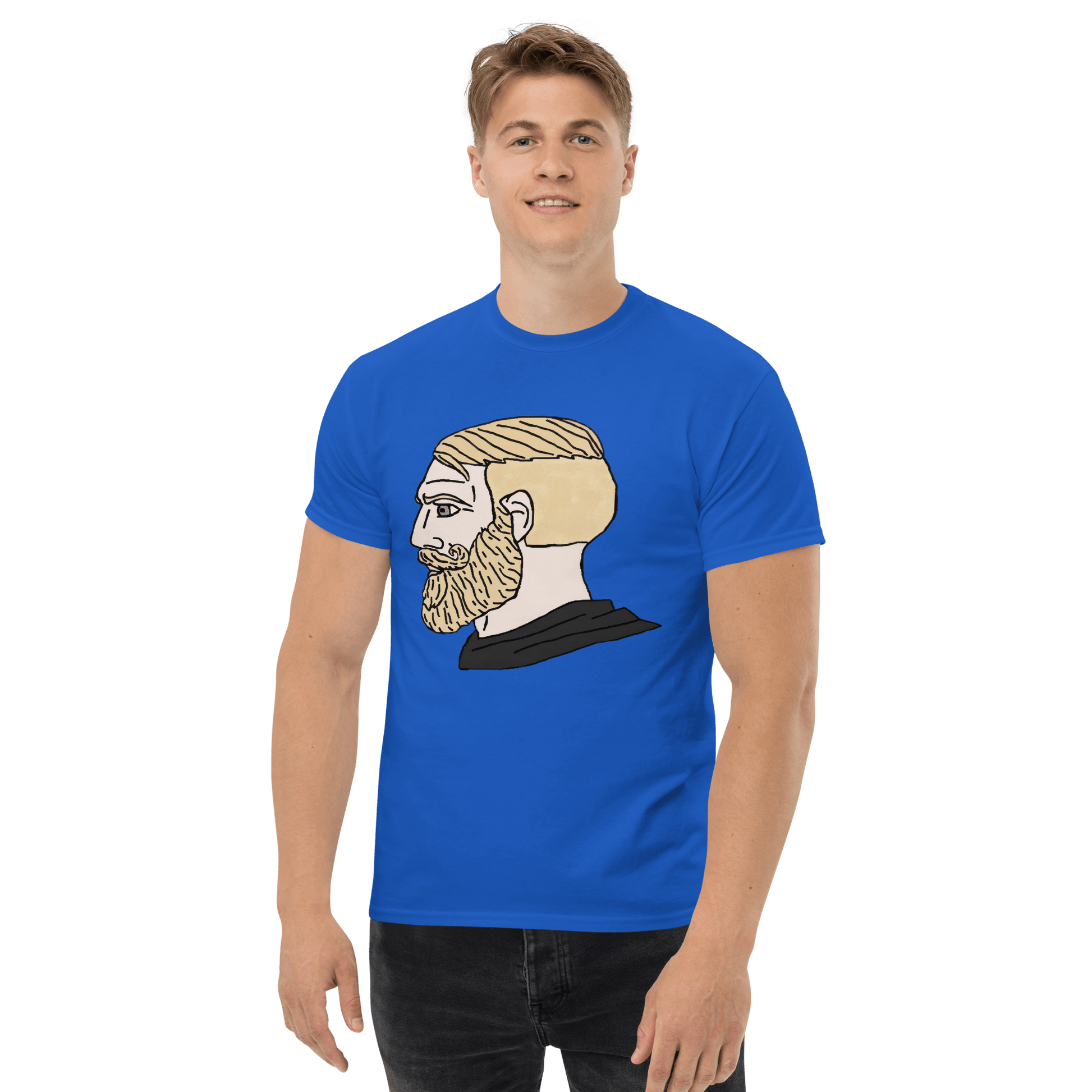 AuthRight Wojak Meme Classic T-Shirt Meme - Royal | Shirtposting