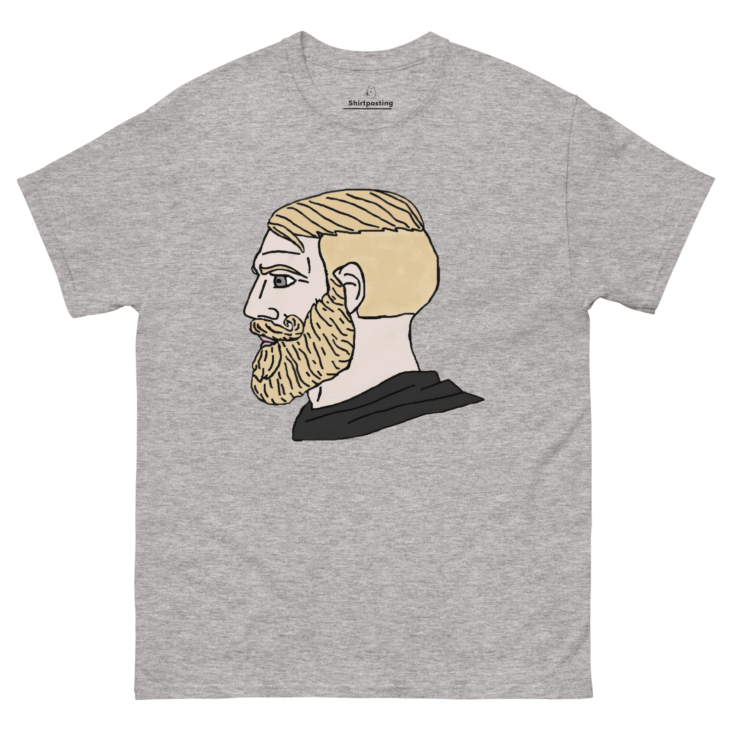 AuthRight Wojak Meme Classic T-Shirt Meme - Sport Grey | Shirtposting