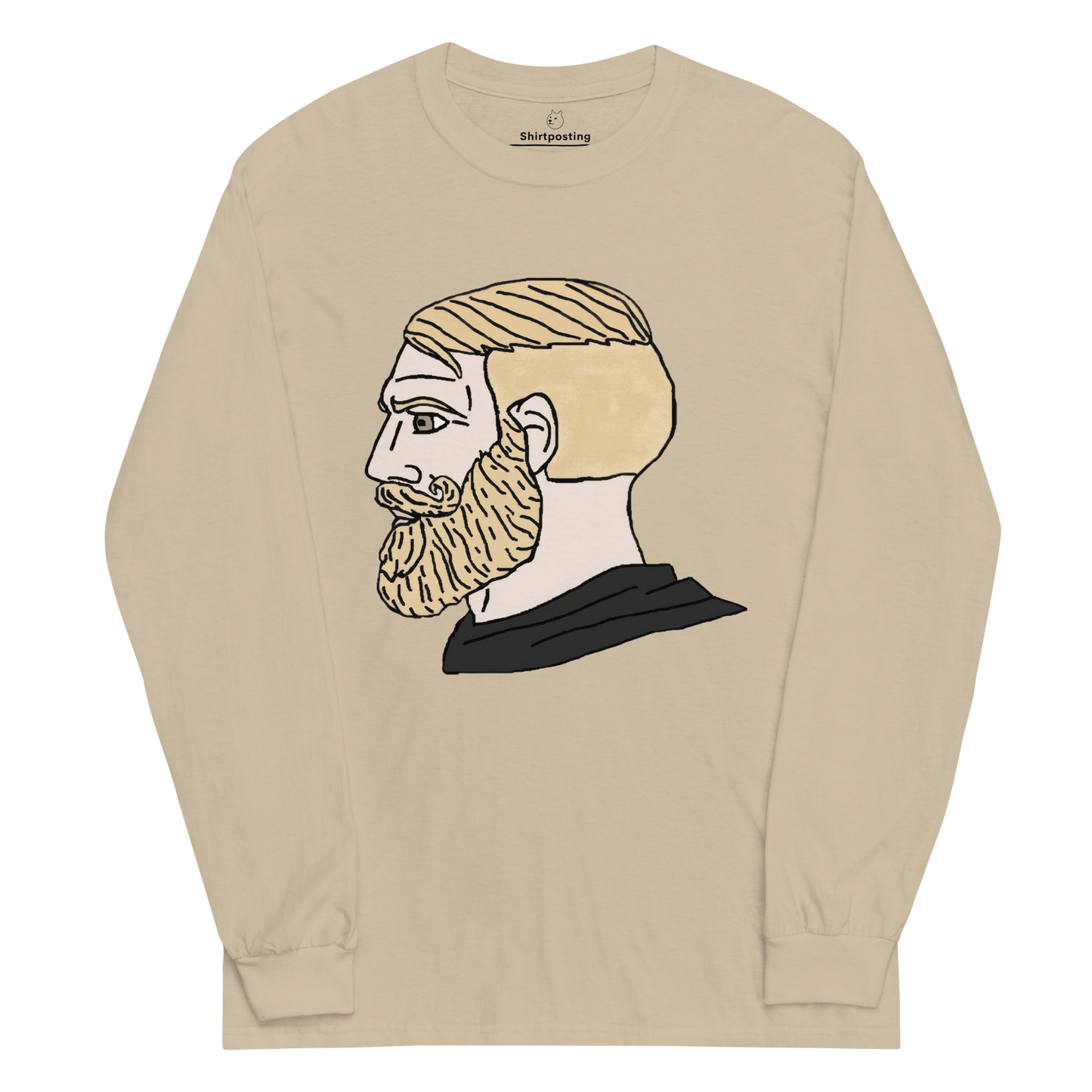 AuthRight Wojak Meme Long Sleeve T-Shirt Meme - Sand | Shirtposting