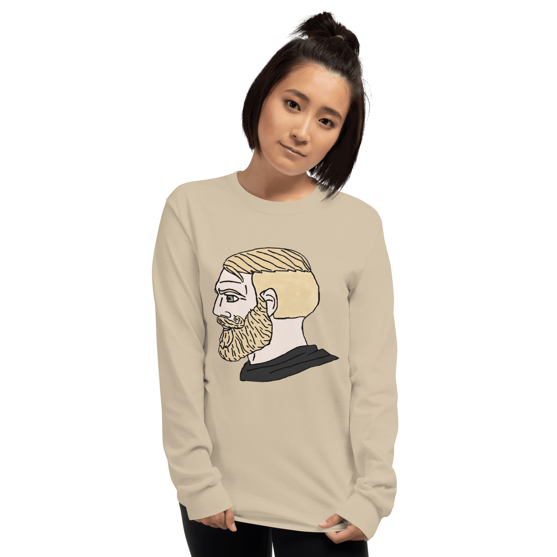 AuthRight Wojak Meme Long Sleeve T-Shirt Meme - Sport Grey | Shirtposting