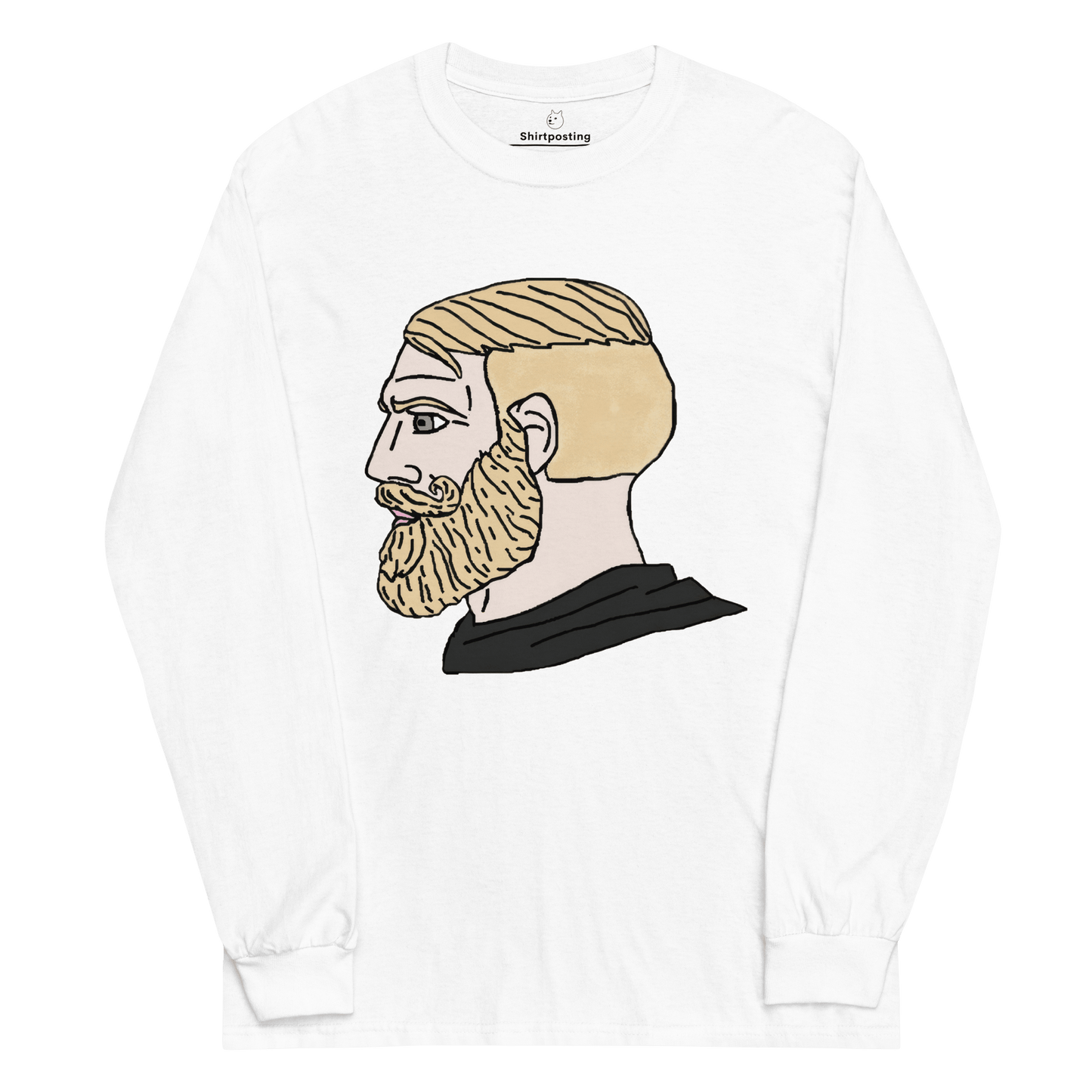 AuthRight Wojak Meme Long Sleeve T-Shirt Meme - White | Shirtposting