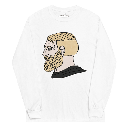 AuthRight Wojak Meme Long Sleeve T-Shirt Meme - White | Shirtposting