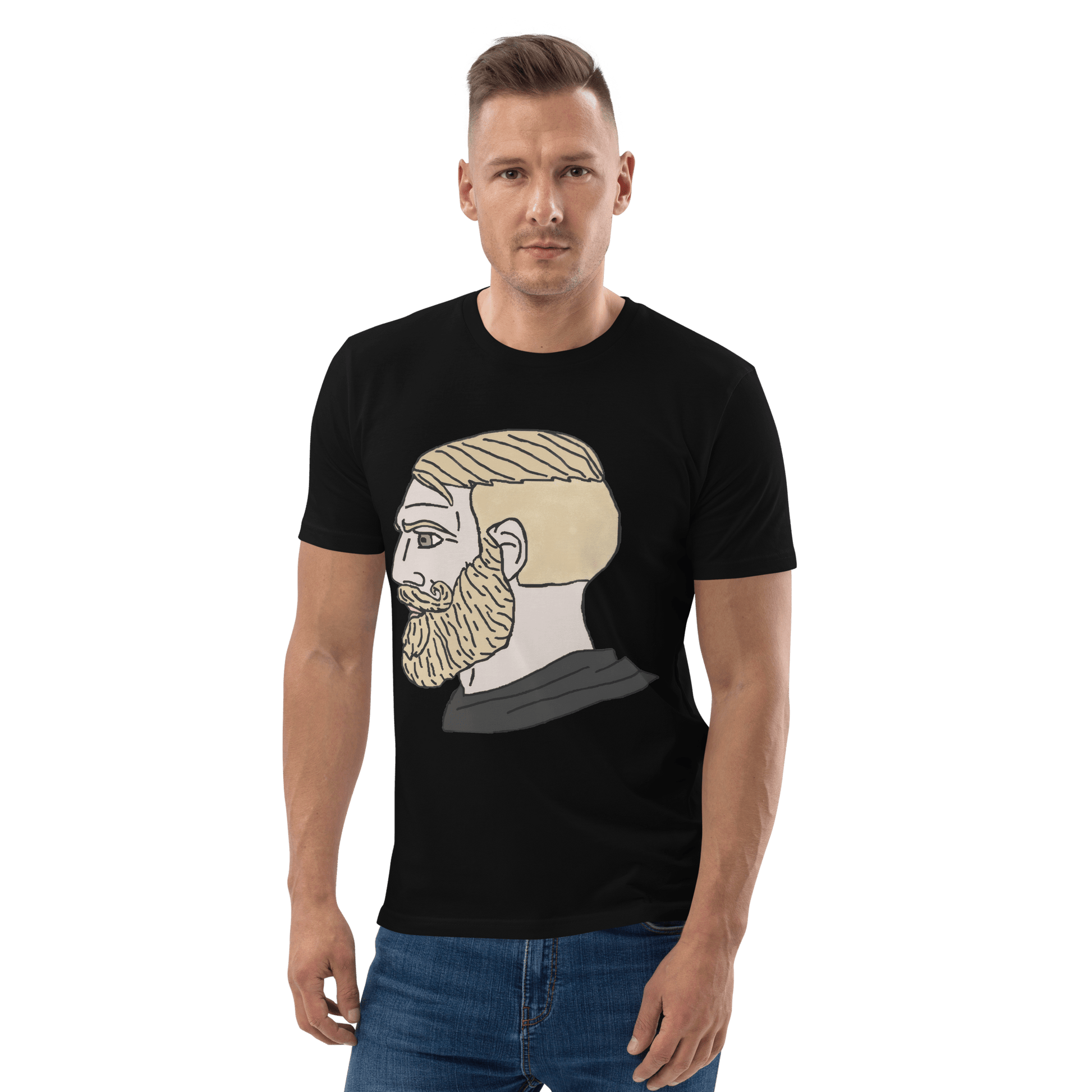 AuthRight Wojak Meme Premium Organic T-Shirt Meme - Dark Heather Grey | Shirtposting