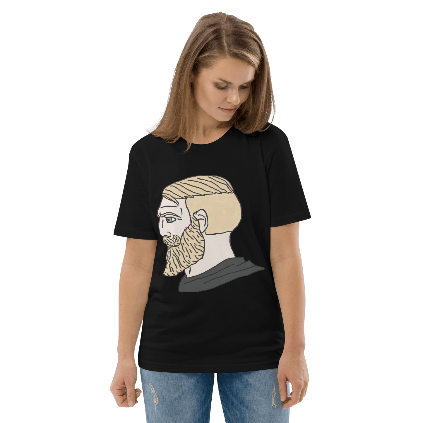 AuthRight Wojak Meme Premium Organic T-Shirt Meme - Dark Heather Grey | Shirtposting