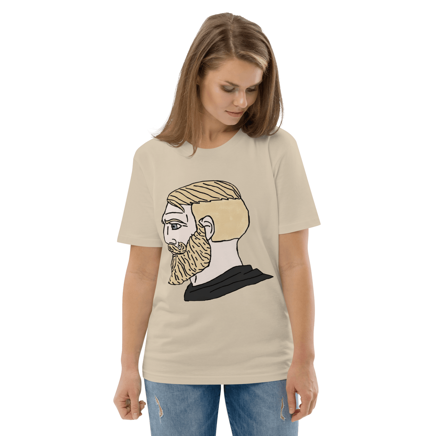 AuthRight Wojak Meme Premium Organic T-Shirt Meme - Dark Heather Grey | Shirtposting