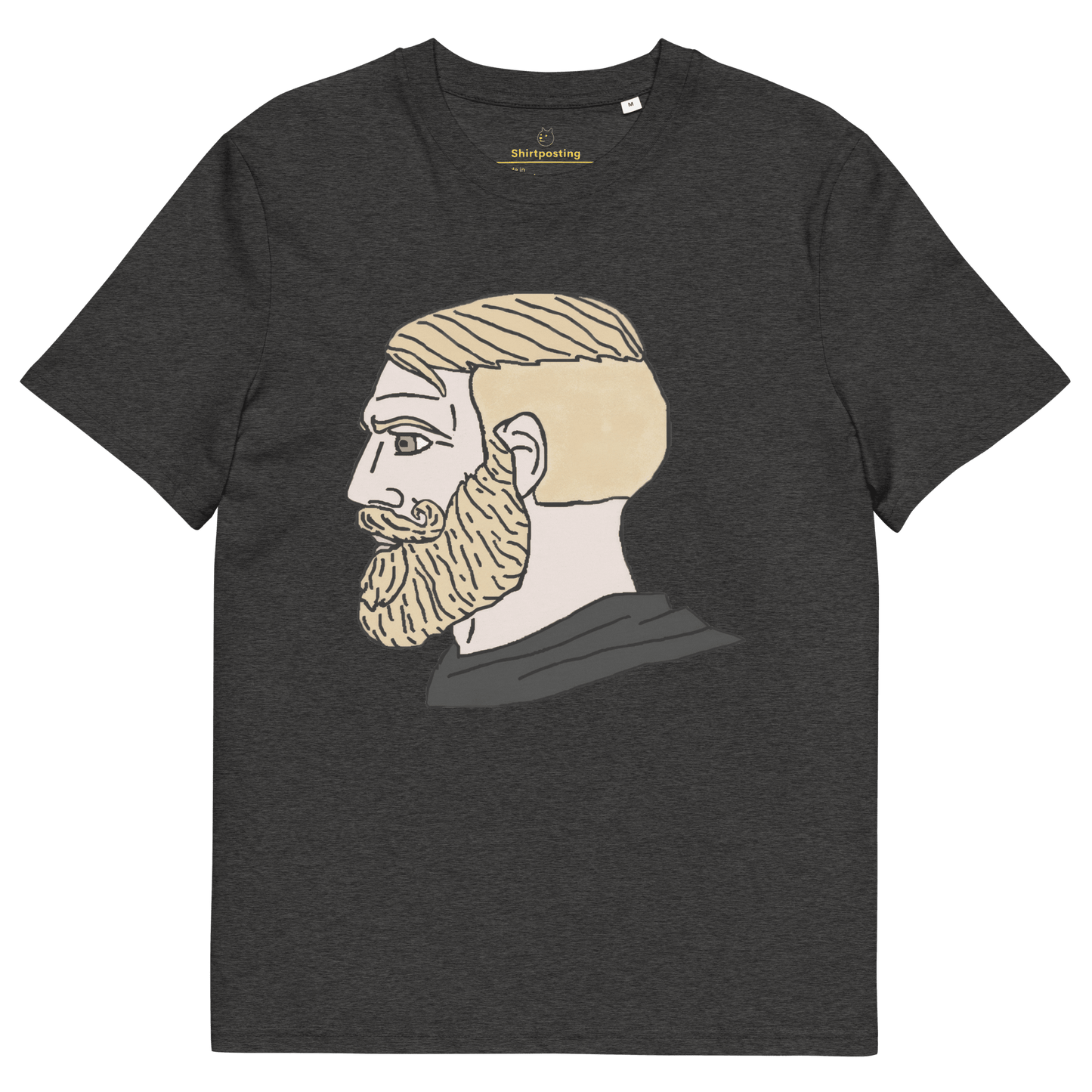 AuthRight Wojak Meme Premium Organic T-Shirt Meme - Dark Heather Grey | Shirtposting