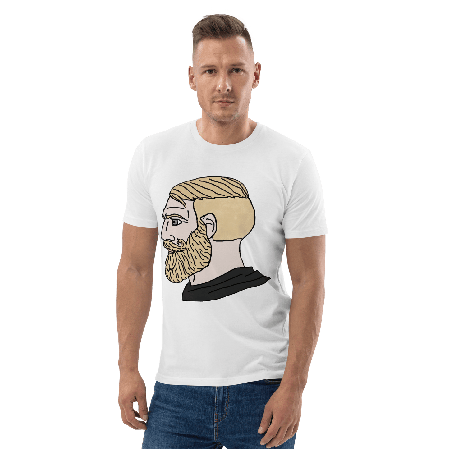 AuthRight Wojak Meme Premium Organic T-Shirt Meme - Dark Heather Grey | Shirtposting
