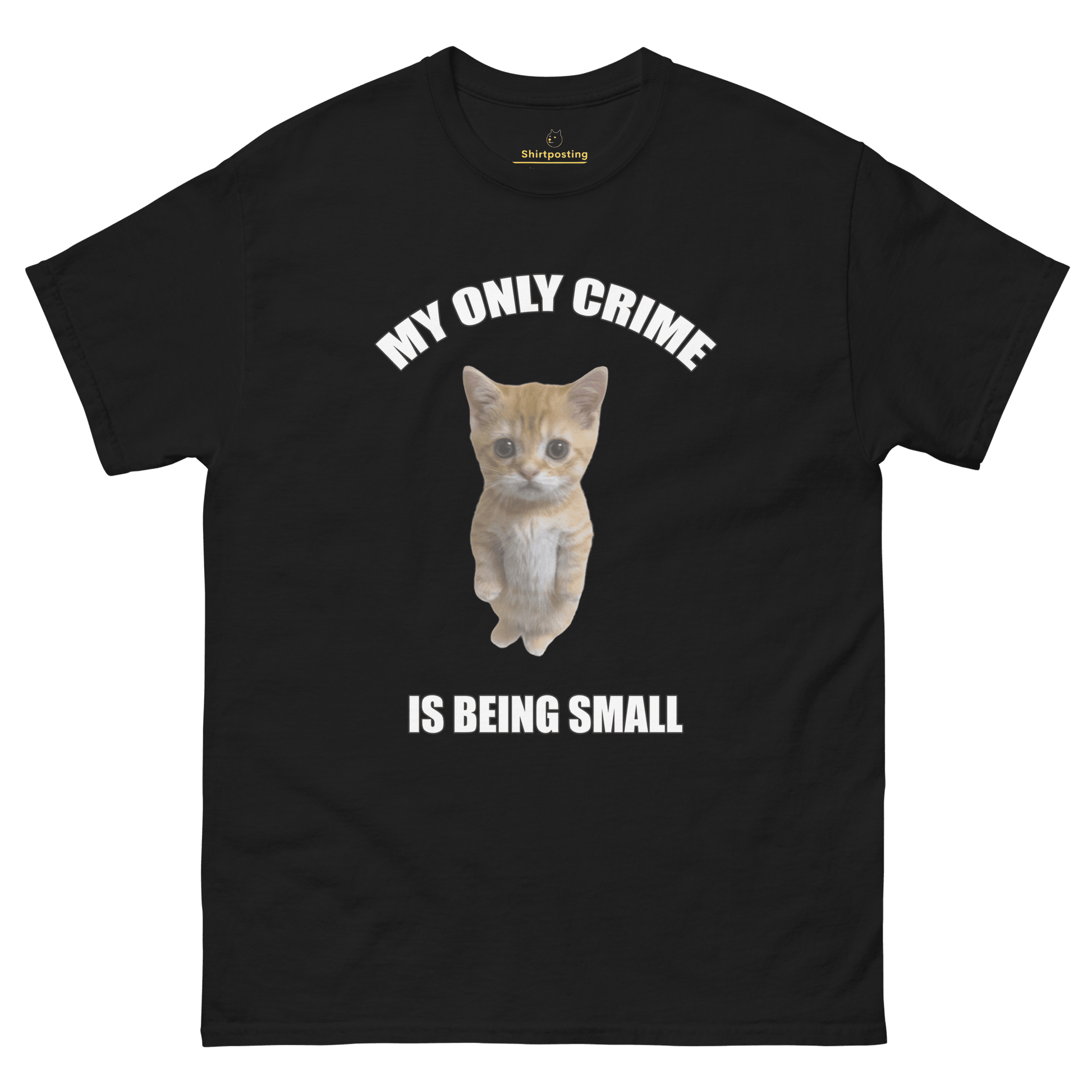 Being Small Classic T-Shirt Meme - Black | Shirtposting