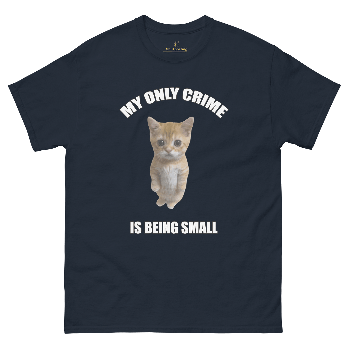 Being Small Classic T-Shirt Meme - Navy | Shirtposting