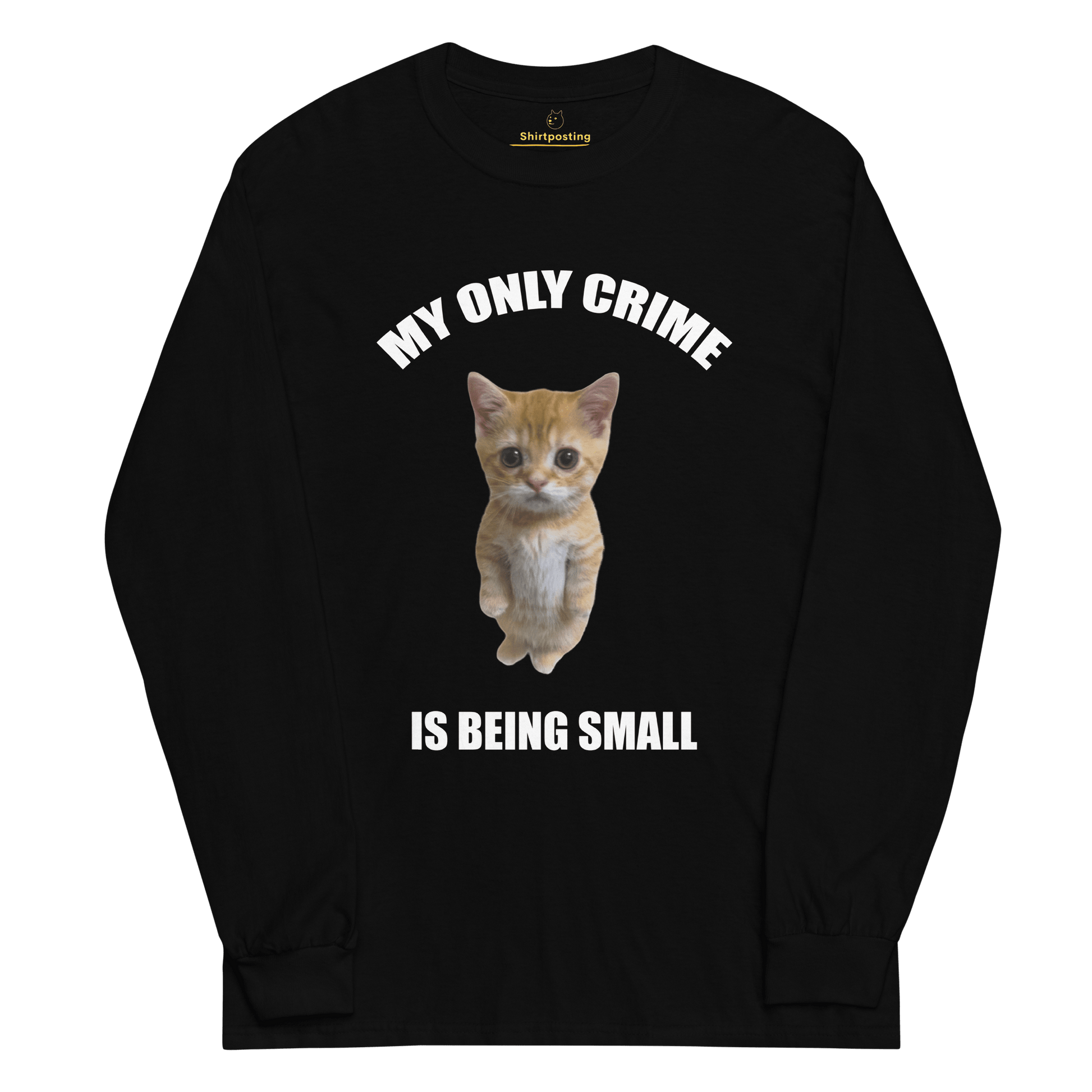 Being Small Long Sleeve T-Shirt Meme - Black | Shirtposting