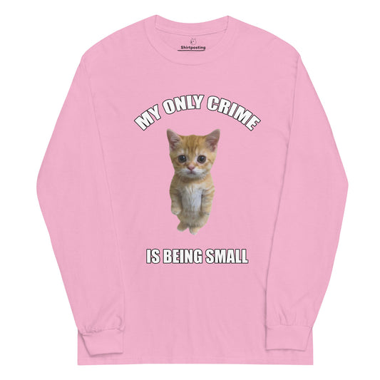 Being Small Long Sleeve T-Shirt Meme - Light Pink | Shirtposting