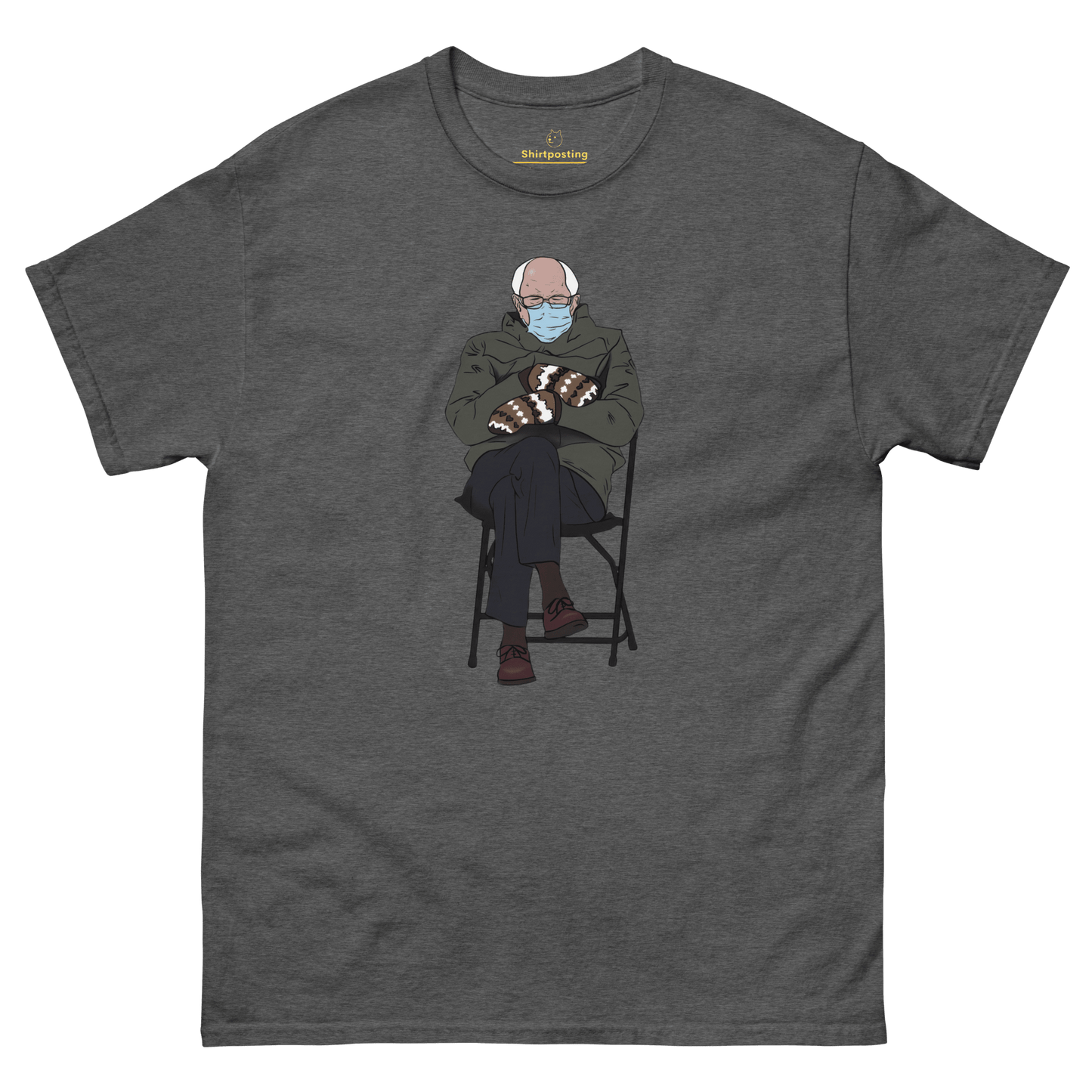 Bernie Mittens Classic T-Shirt Meme - Dark Heather | Shirtposting