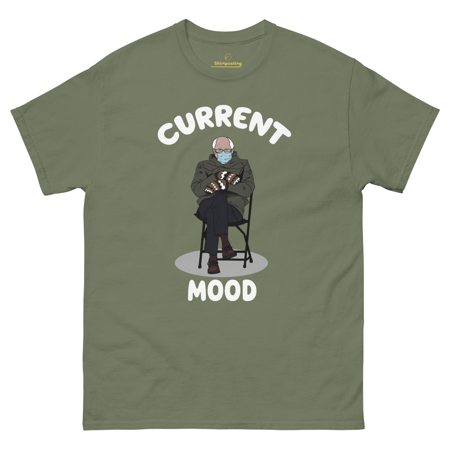 Bernie Mittens Classic T-Shirt Meme - Military Green | Shirtposting