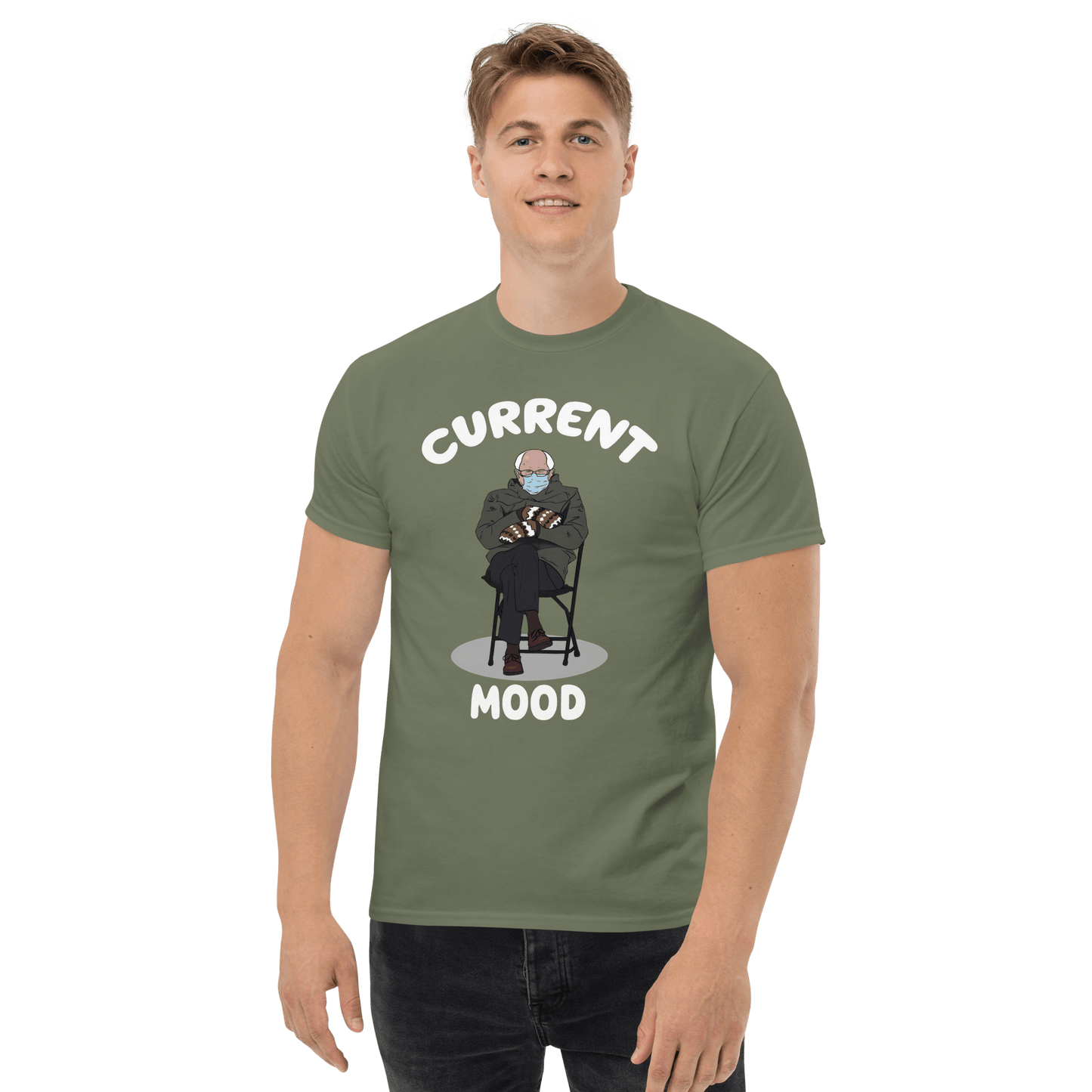 Bernie Mittens Classic T-Shirt Meme - Military Green | Shirtposting
