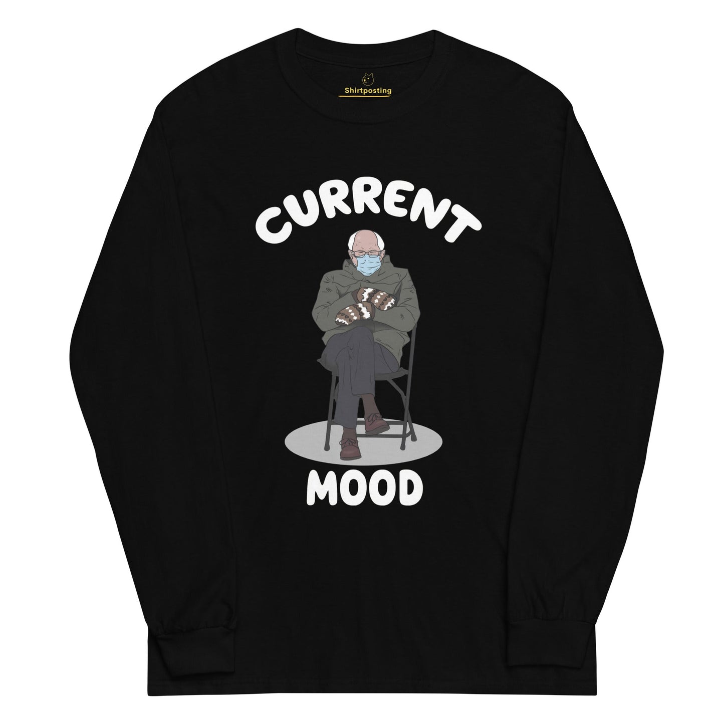 Bernie Mittens Long Sleeve T-Shirt Meme - Black | Shirtposting