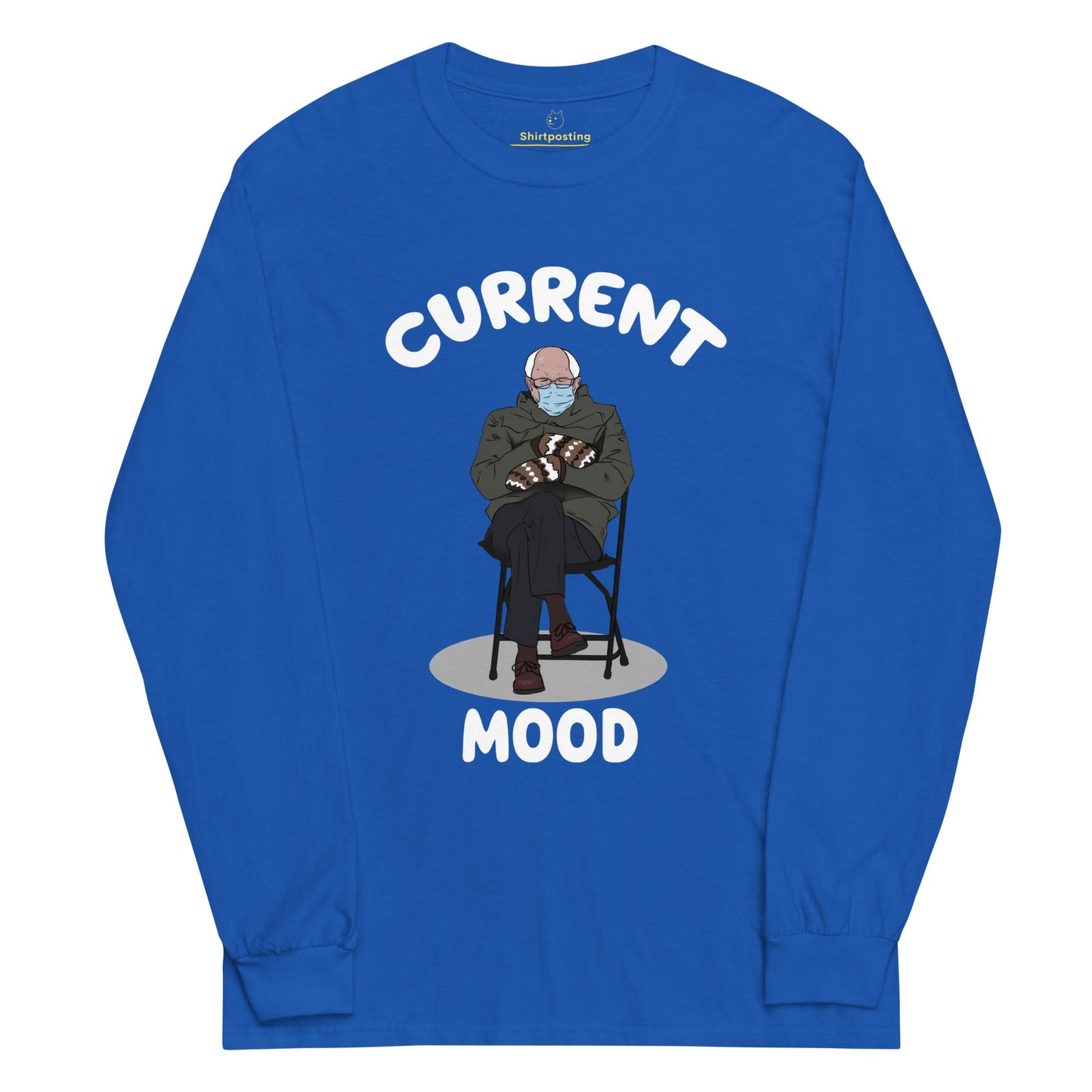 Bernie Mittens Long Sleeve T-Shirt Meme - Royal | Shirtposting