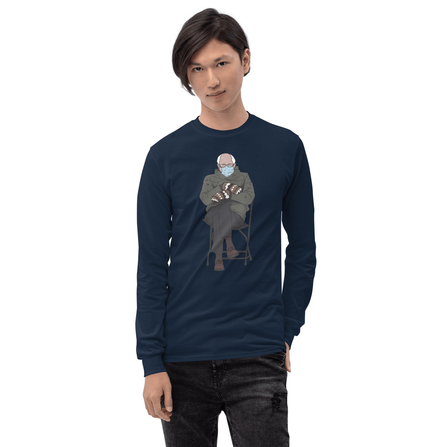 Bernie Mittens Long Sleeve T-Shirt Meme - Sport Grey | Shirtposting