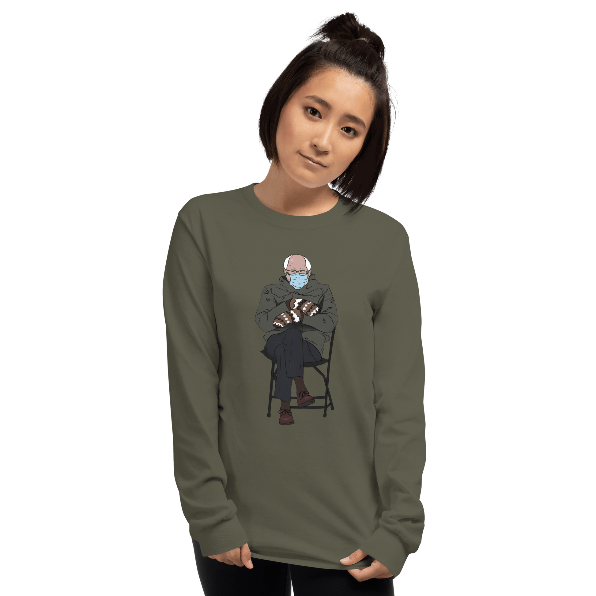 Bernie Mittens Long Sleeve T-Shirt Meme - Sport Grey | Shirtposting