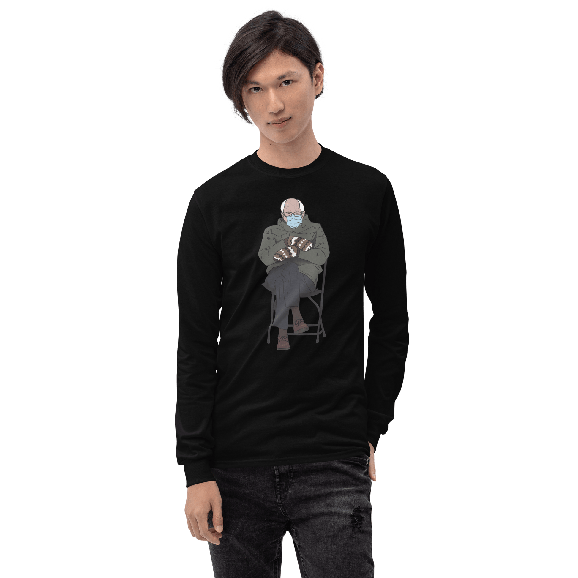 Bernie Mittens Long Sleeve T-Shirt Meme - Sport Grey | Shirtposting