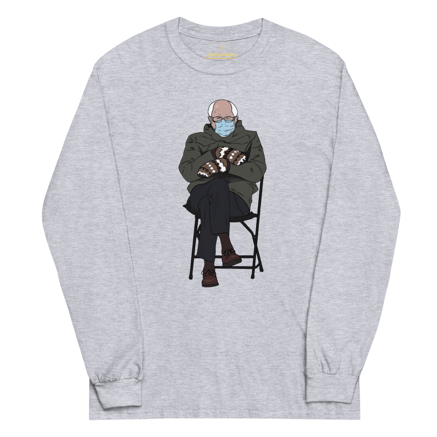 Bernie Mittens Long Sleeve T-Shirt Meme - Sport Grey | Shirtposting