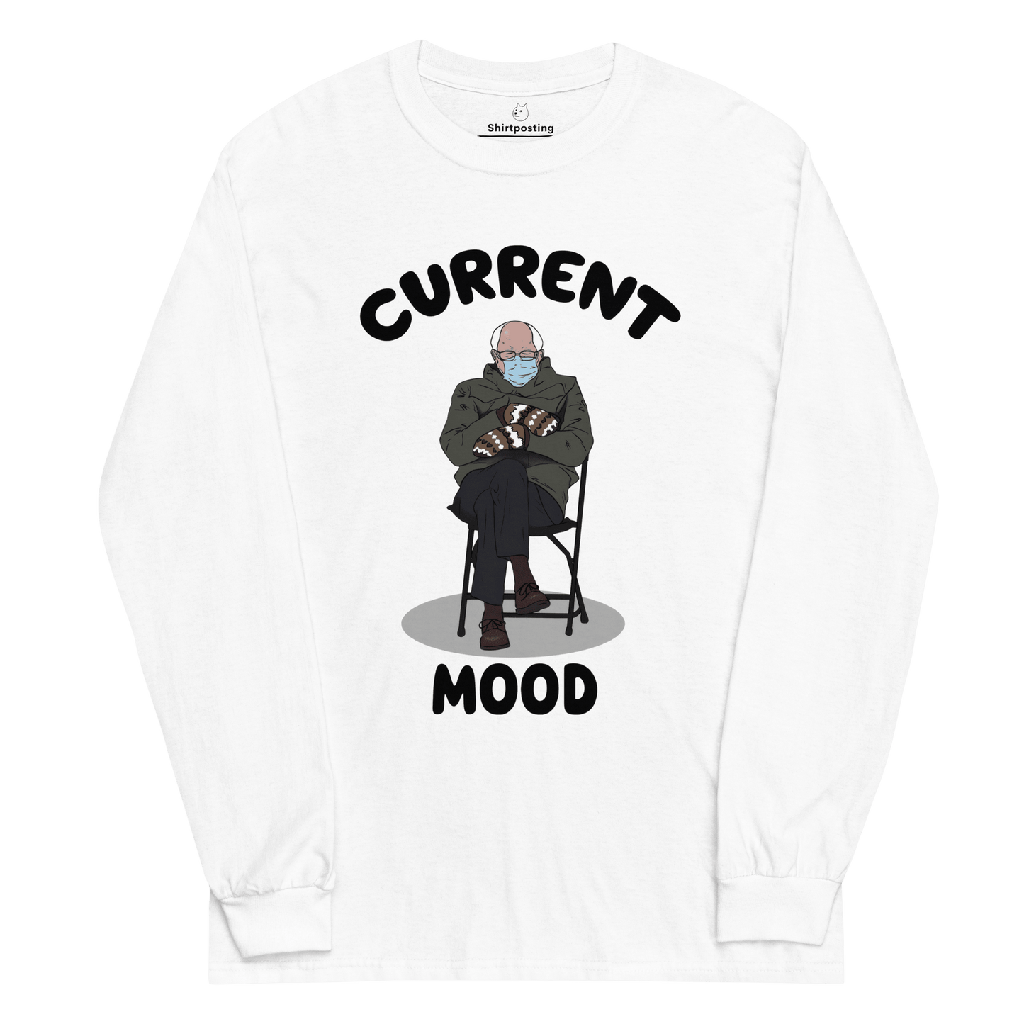 Bernie Mittens Long Sleeve T-Shirt Meme - White | Shirtposting