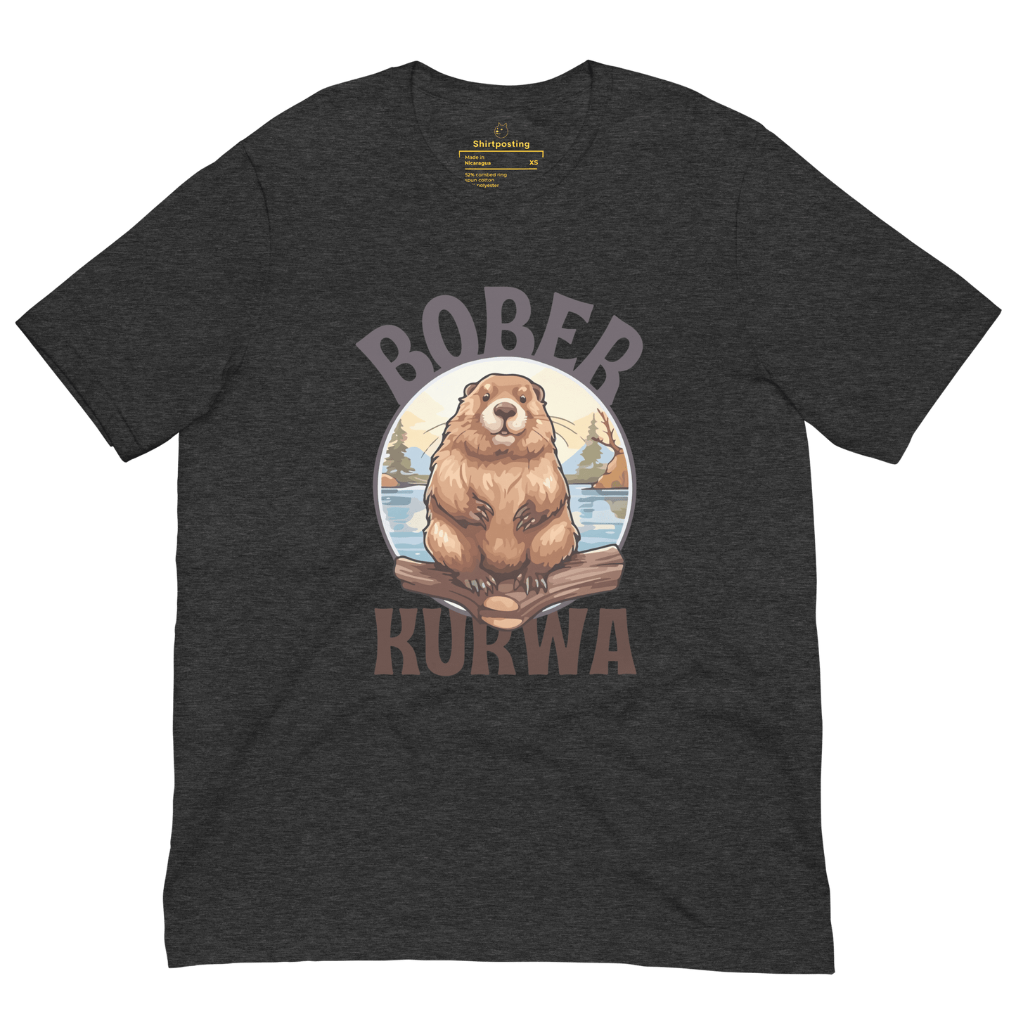 Bober Kurwa Classic T-Shirt Meme - Dark Grey Heather | Shirtposting