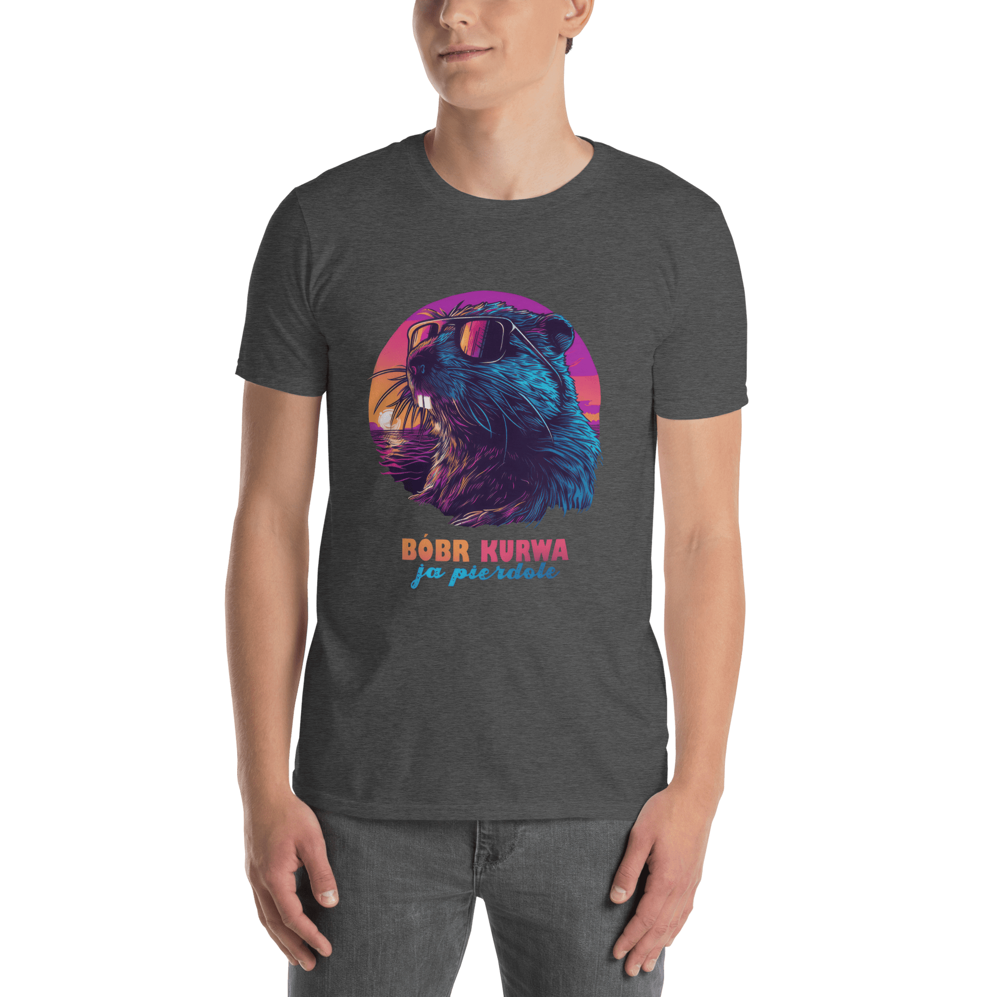 Bober Kurwa Classic T-Shirt Meme - Dark Heather Grey | Shirtposting