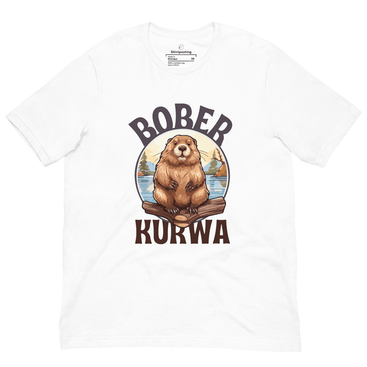 Bober Kurwa Classic T-Shirt Meme - White | Shirtposting