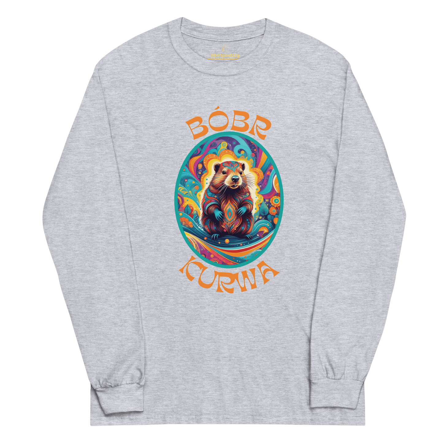 Bober Kurwa Long Sleeve T-Shirt Meme - Sport Grey | Shirtposting