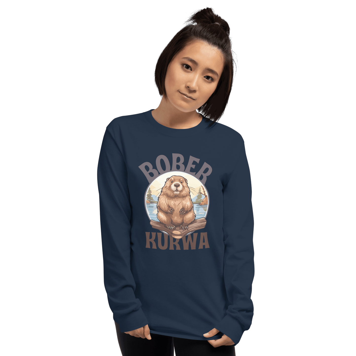 Bober Kurwa Long Sleeve T-Shirt Meme - Sport Grey | Shirtposting