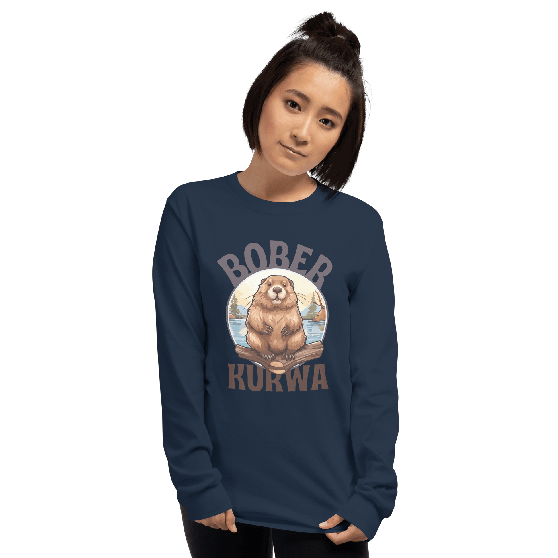 Bober Kurwa Long Sleeve T-Shirt Meme - Sport Grey | Shirtposting