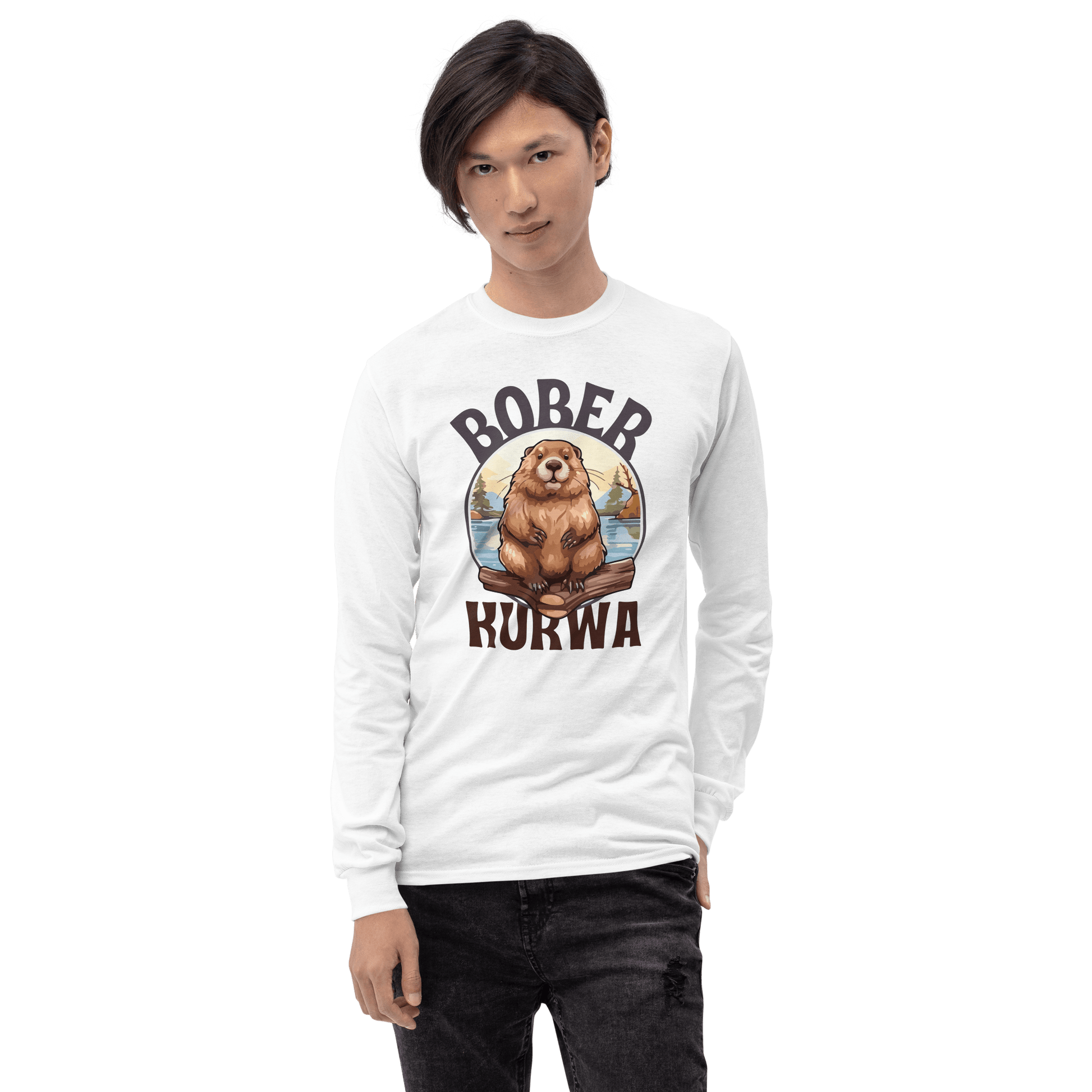 Bober Kurwa Long Sleeve T-Shirt Meme - Sport Grey | Shirtposting