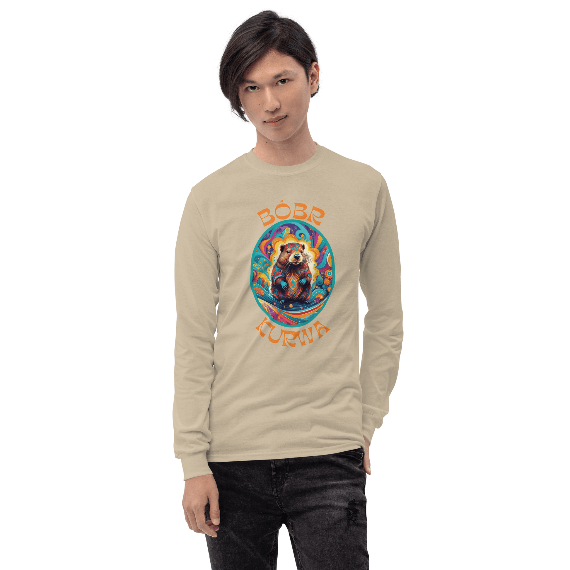 Bober Kurwa Long Sleeve T-Shirt Meme - Sport Grey | Shirtposting
