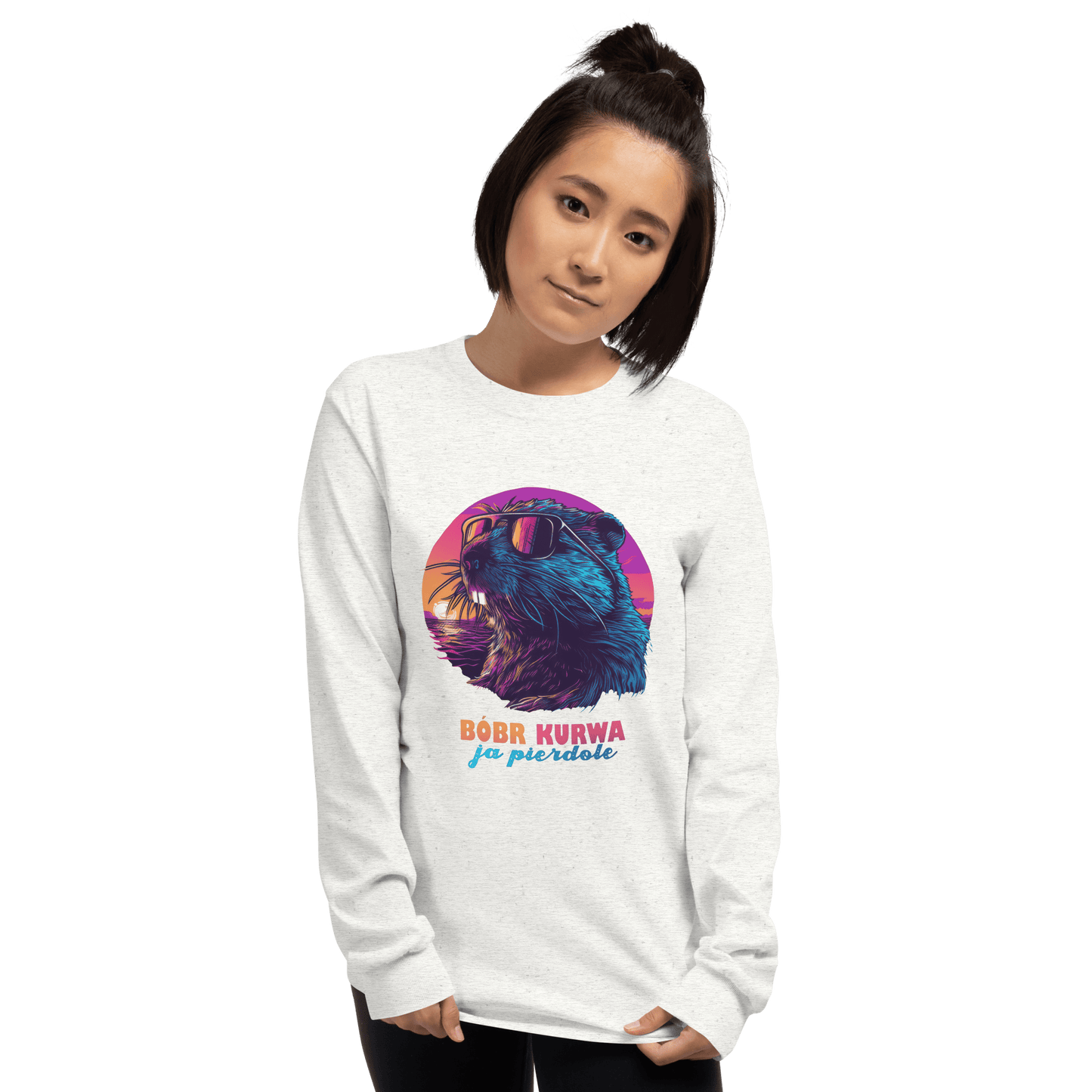 Bober Kurwa Long Sleeve T-Shirt Meme - Sport Grey | Shirtposting