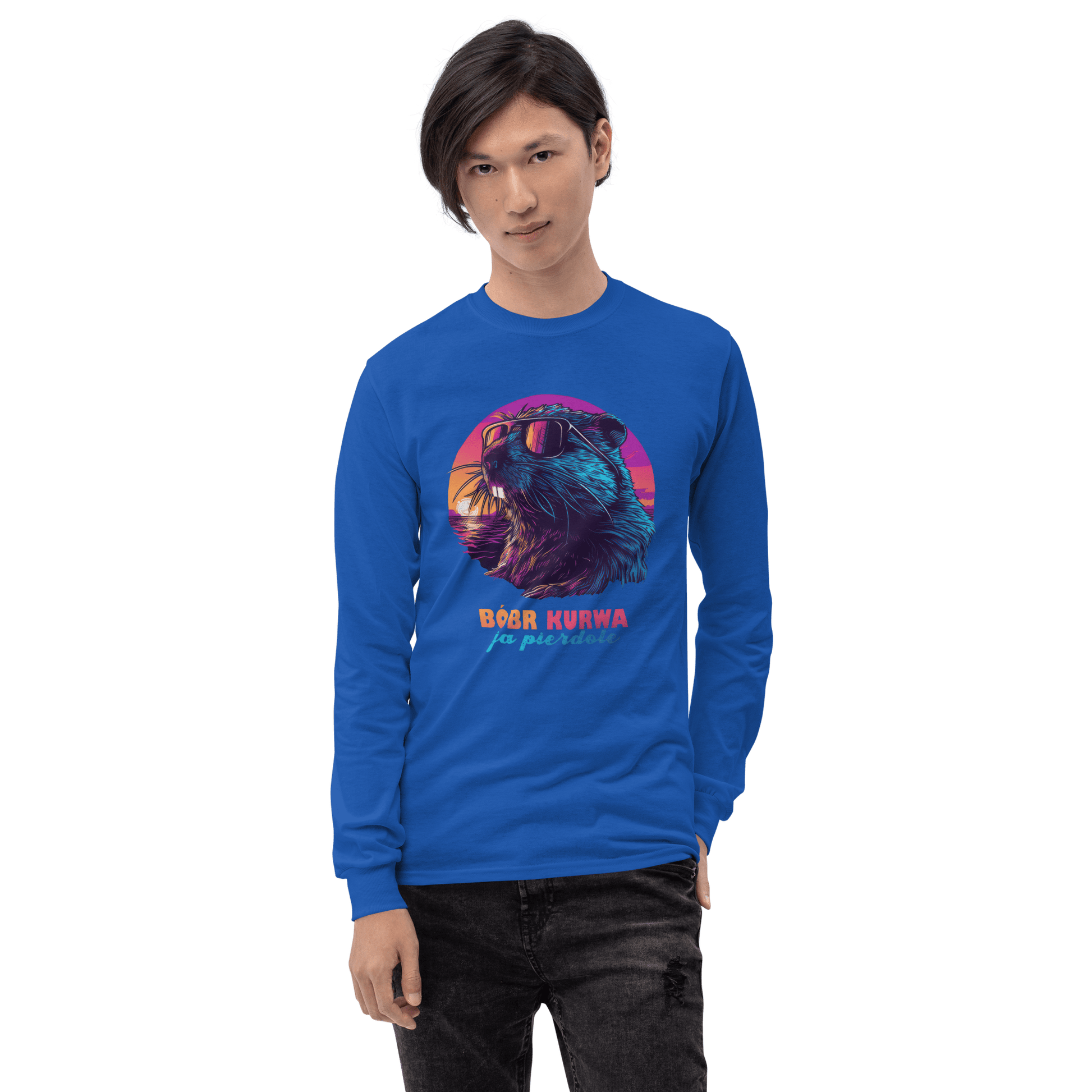 Bober Kurwa Long Sleeve T-Shirt Meme - Sport Grey | Shirtposting